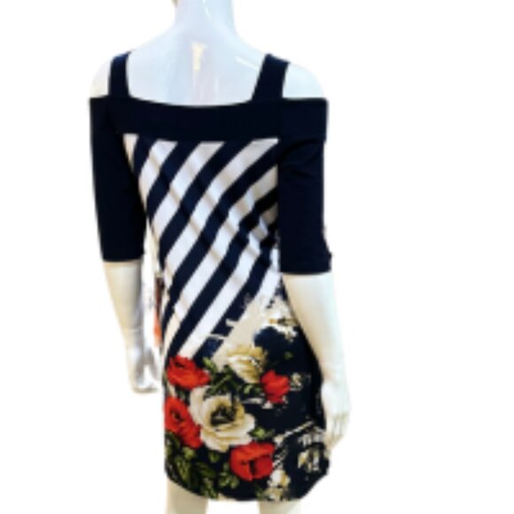 Floral Shoulderless Tunic with Side Slits - Picture 2 of 5